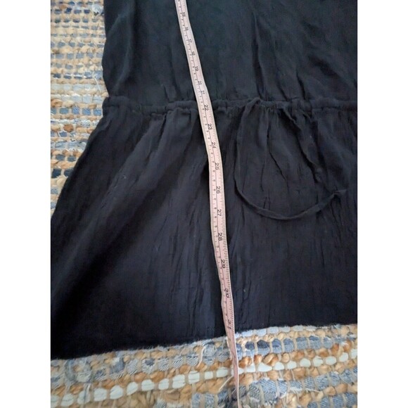 Converse Womens M Black Swim Cover Up Dress Short Vneck Drawstring Mini Beachy - Picture 5 of 7